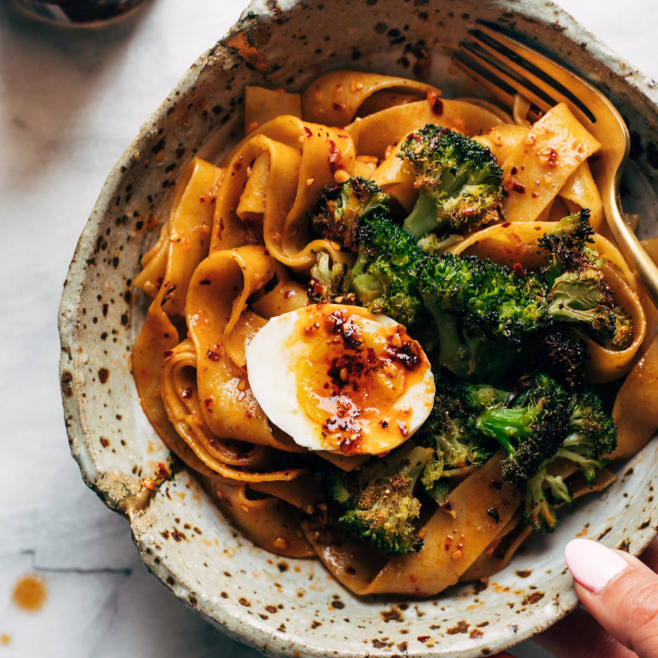 Chili Garlic Pappardelle with Smashed Broccoli and Soft Eggs: A Flavor-Packed Recipe to Wow Your Table